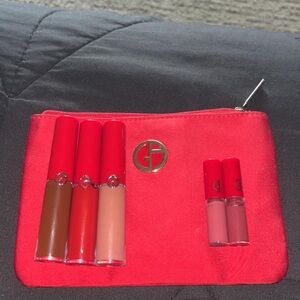 Shades 400, 209, and 101 from left to right PLUS mini matte shades 524 and 501